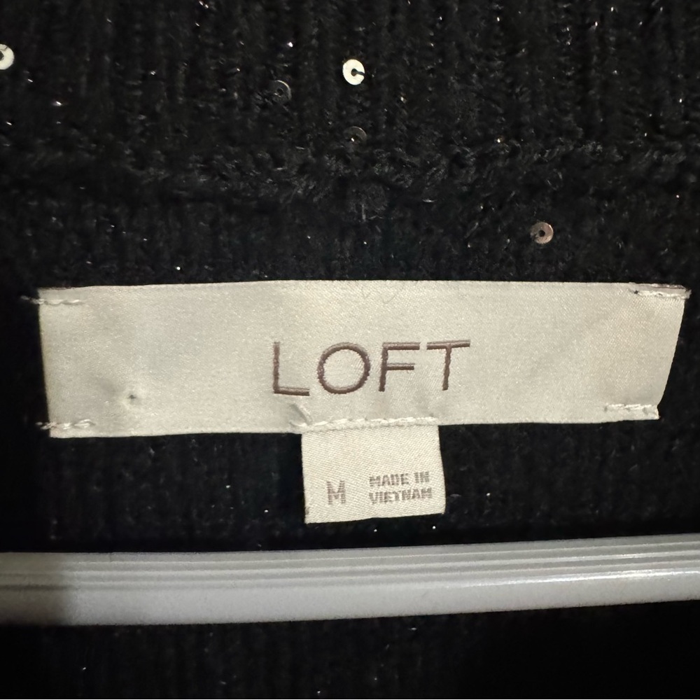 Loft Black Sequin Winter/Fall Sweater - image 5